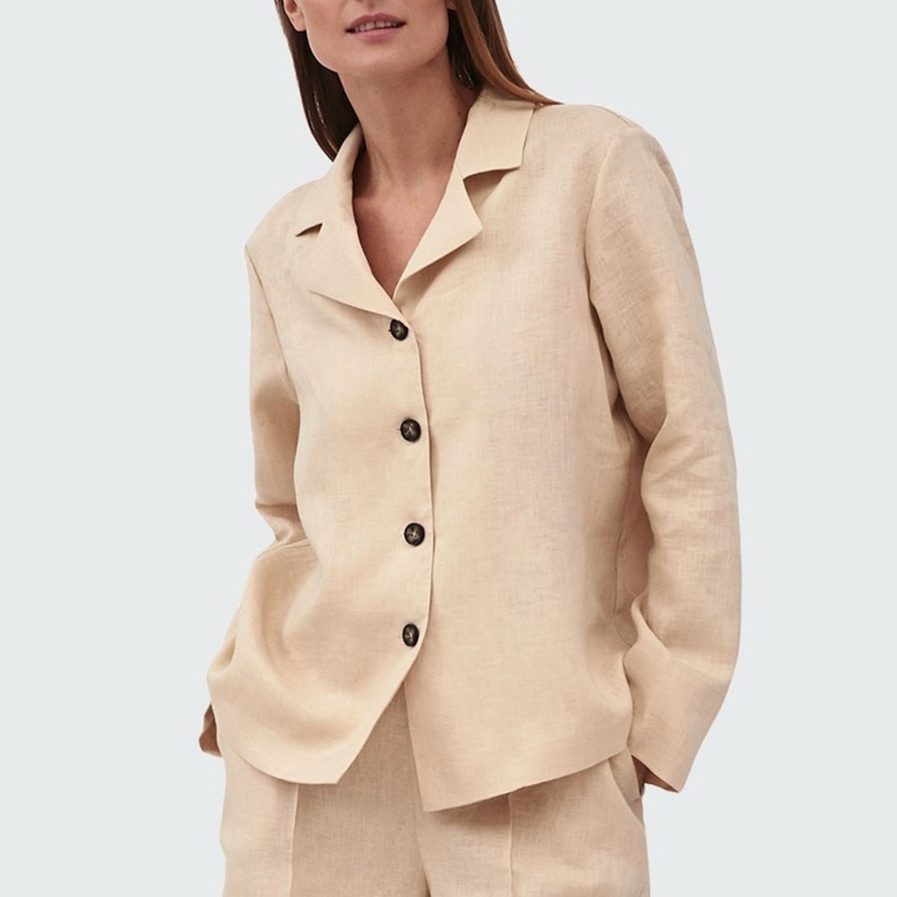 Sleeper The Cream Linen Pajama top